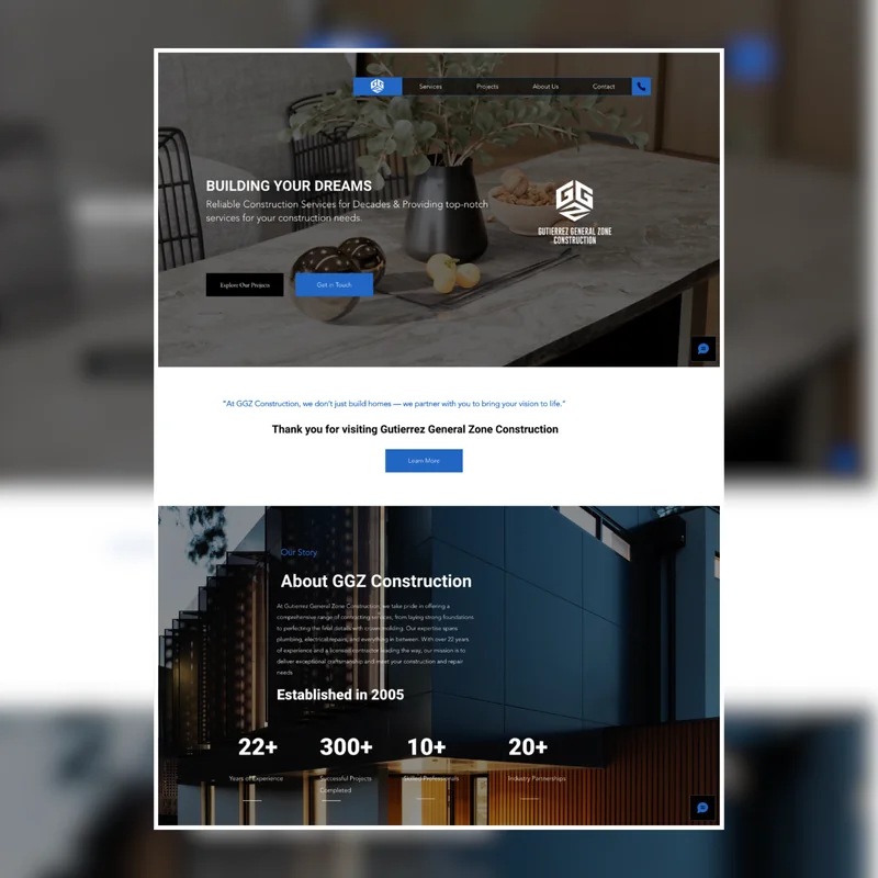 GGZ Construction website